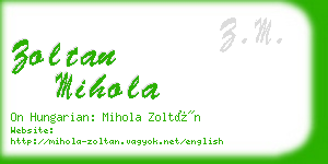 zoltan mihola business card